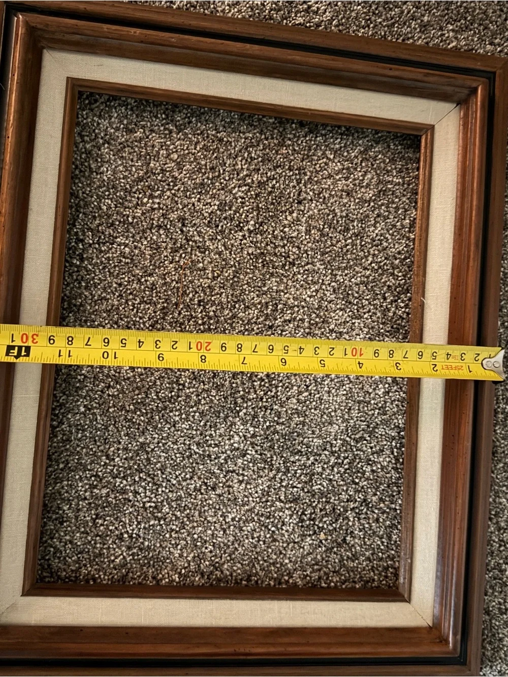 Vintage Wooden Picture Frame with Cream Mat - no glass